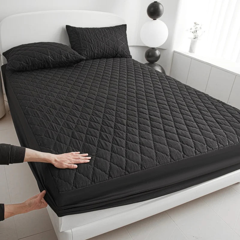 Quilted Waterproof Mattress Protector Fitted Bed Pad